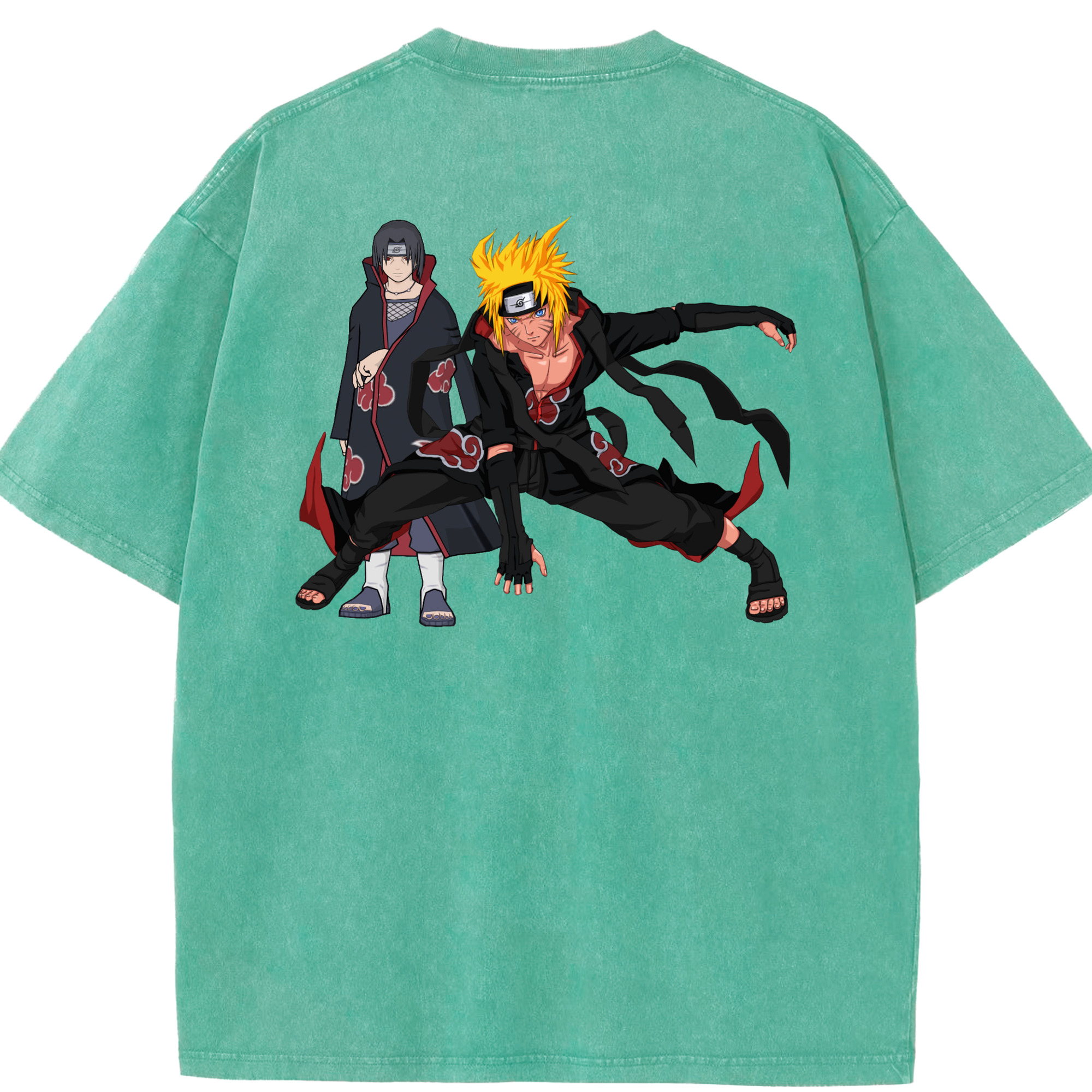 （画像用） NARUTO -ナルト- うずまき ナルト Uzumaki Naruto 綿100% ヴィンテージ風 半袖Tシャツ（背面プリント）